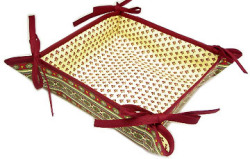 Provencal bread basket (Lourmarin. beige x bordeaux) - Click Image to Close